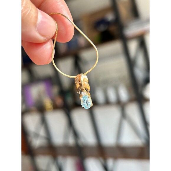 925 Vermeil Topaz Necklace & Earrings Set - Picture 4 of 4